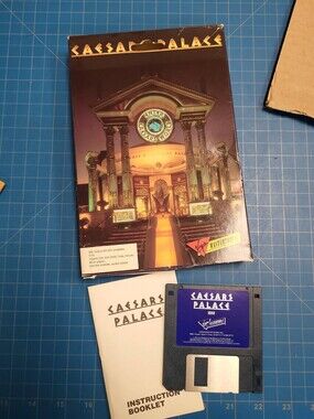 Caesars Palace IBM PC Game Virgin Mastertronic Box Floppy Manual